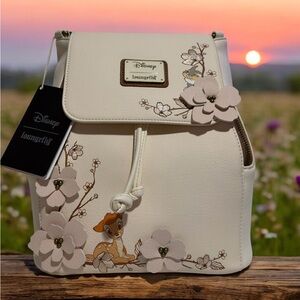 Loungefly Exclusive Disney Bambi Cherry Blossom Flap Sack Mini Backpack SoldOut